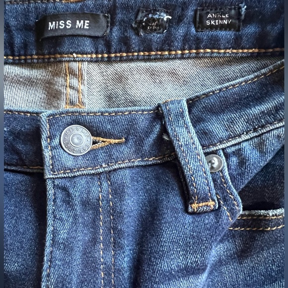 MISS ME Velvet Side Stripe Ankle Skinny Denim Jeans Sz 28 Stretch MSRP $99 Beads - Picture 4 of 14